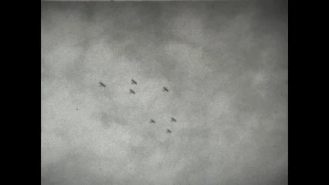 RAF Biplane Formation Stock Footage 89708678