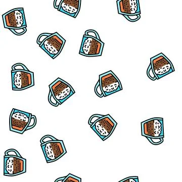 Raf coffee vector seamless pattern 스톡 일러스트