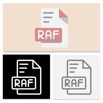 Raf document file format icons Illustrazione stock