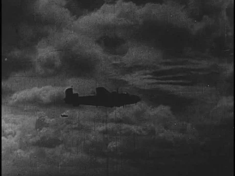 RAF parachuters are met by a receiving committee of English secret agents in Stock Footage 75416075