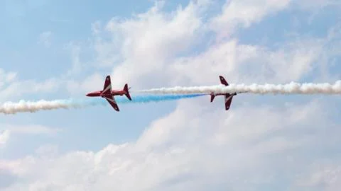 RAF Red Arrows in BAE Hawk T1 trainers Stock Photos