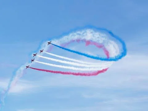 RAF Red Arrows in BAE Hawk T1 trainers Stock Photos