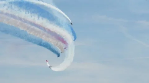 RAF Red Arrows, Hawk T1A, Air Show, Sky Aerobatic Team, Plane acrobatics Stock Footage 150157411