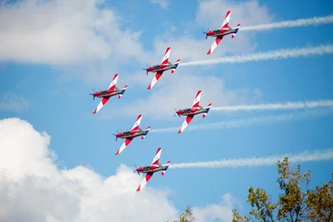 RAF Red Arrows Performing a Show Stock Photos