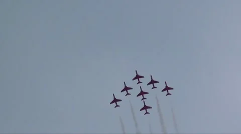 RAF RED ARROWS TEAM Stock Footage 11430793