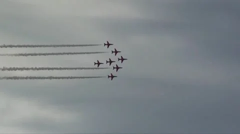 RAF RED ARROWS TEAM Stock Footage 11432239