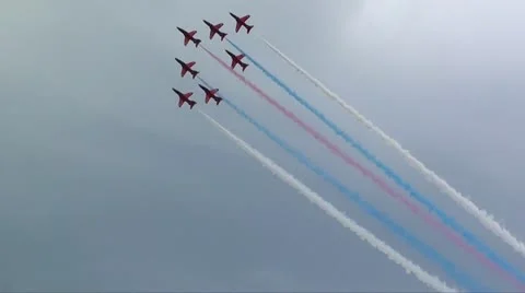 RAF RED ARROWS TEAM Stock Footage 11435733