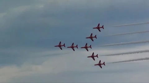 RAF RED ARROWS TEAM Stock Footage 11435885