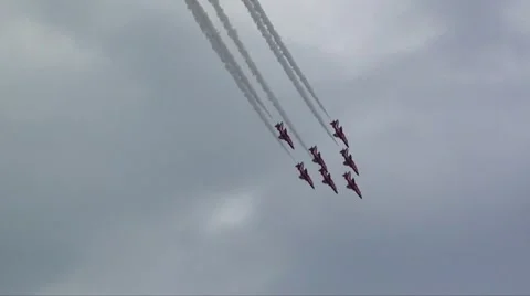 RAF RED ARROWS TEAM Stock Footage 11436042