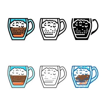 Raf types coffee color icon vector Stock Illustration