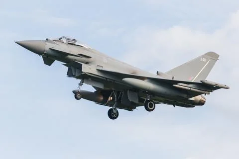 RAF Typhoon returning to base Stock Photos