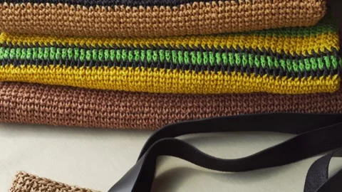 Raffia bags Video stock 290005750