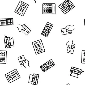Raffle Gamble Lottery Vector Seamless Pattern Stock Illustration