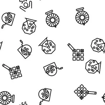 Raffle Gamble Lottery Vector Seamless Pattern Stock Illustration