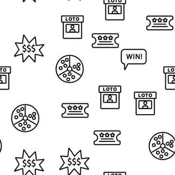 Raffle Gamble Lottery Vector Seamless Pattern Stock Illustration