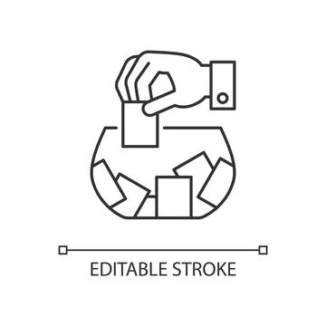 Raffle linear icon Stock Illustration