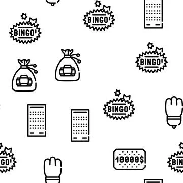 Raffle Lottery Game Vector Seamless Pattern Stock Illustration