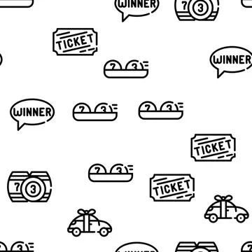 Raffle Lottery Game Vector Seamless Pattern Stock Illustration