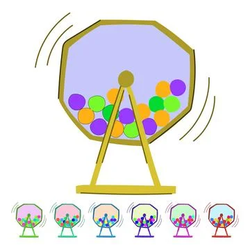Raffle lotto ball machine vector cartoon graphic Stock Illustration