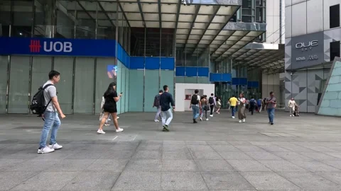 Raffles Place in Singapore. Vídeos de archivo 287655053