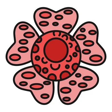 Rafflesia arnoldii corpse flower icon illustration Ilustração Stock