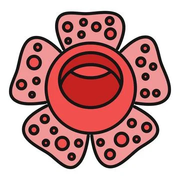 Rafflesia arnoldii flower vector flat icon design Stock Illustration