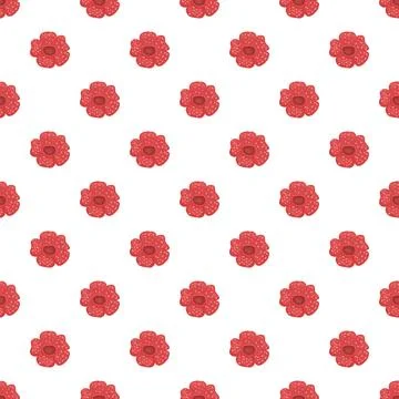 Rafflesia flower blooming seamless pattern illustration Stock Illustration