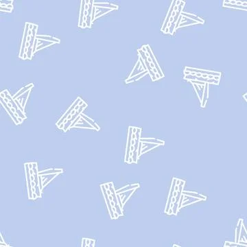 Raft boat line vector seamless pattern flat Stock Illustration