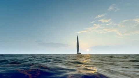 A raft is bumping forward in the sea Stock Footage 228707386