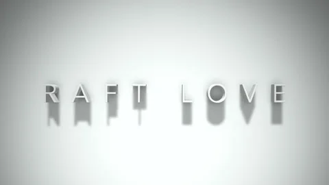 Raft Love 3D title animation with shadows on a white background Stock Footage 296712427