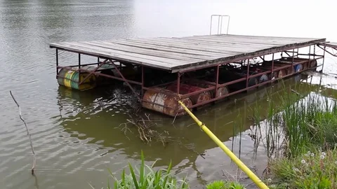 Raft on the river Stock-Footage 76430759