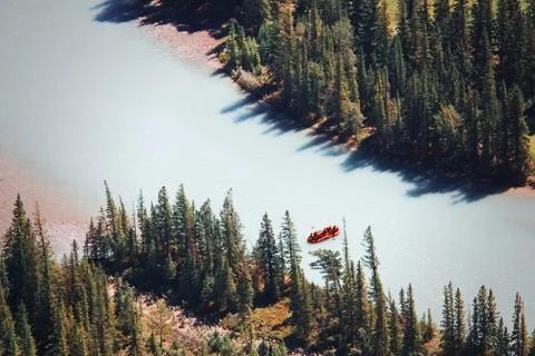Raft on a river Stock Photos