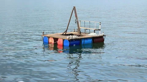 Raft swing on waves Stock Footage 45622079