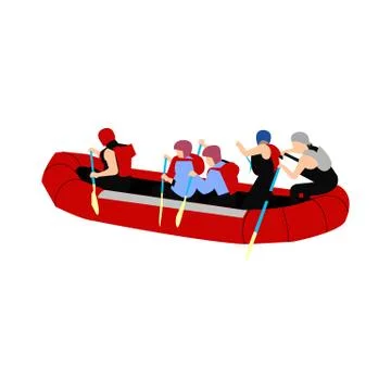 Raft on white Stock Illustration