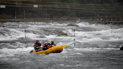 Rafters in whitewater Video stock 67460187