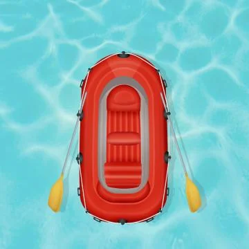 Rafting from above Stock Illustration