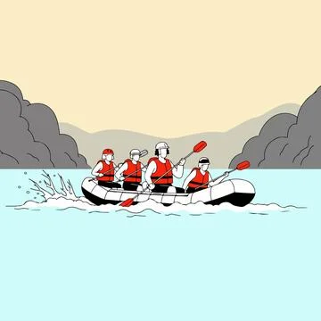 Rafting Adventure Illustration