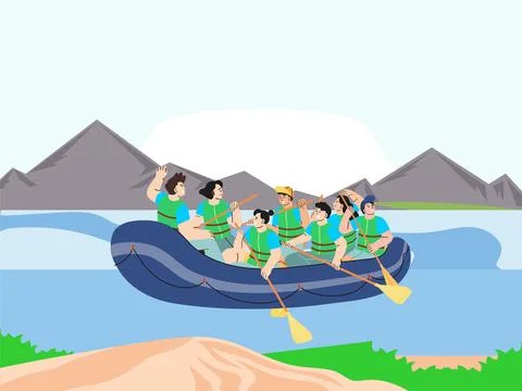 Rafting Concept Illustration Stock Illustration