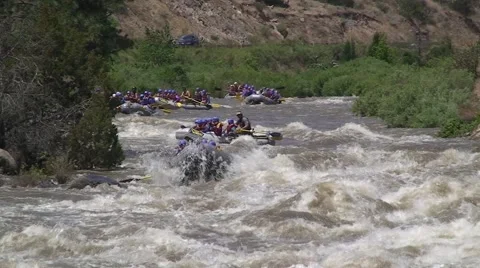Rafting down Massive River Video stock 54600895