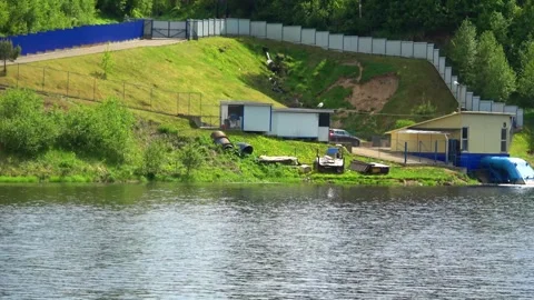 Rafting down the river on a motor ship Stock Footage 252742112