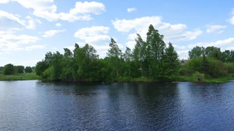 Rafting down the river on a motor ship Stock Footage 252742158