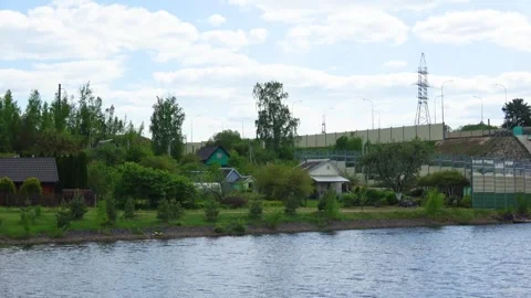Rafting down the river on a motor ship Stock Footage 252742262