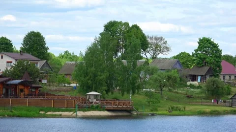 Rafting down the river on a motor ship Stock Footage 252742700