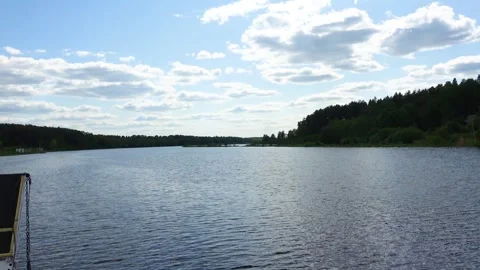Rafting down the river on a motor ship Stock Footage 252742906