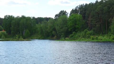 Rafting down the river on a motor ship Stock Footage 252743045