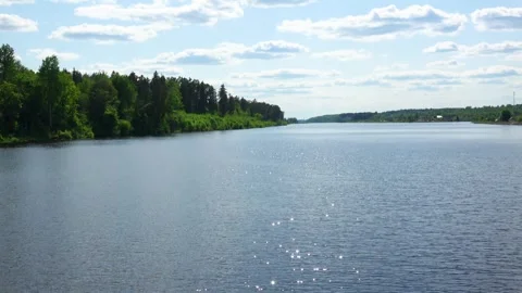 Rafting down the river on a motor ship Stock Footage 252743415