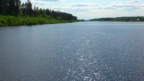 Rafting down the river on a motor ship Stock Footage 252743602