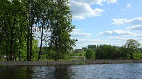 Rafting down the river on a motor ship Stock Footage 252744102