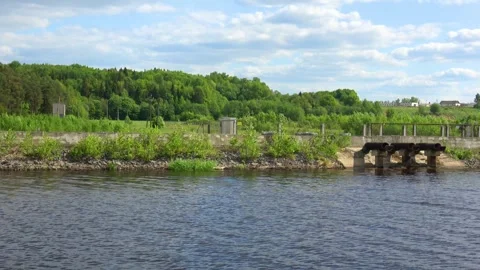Rafting down the river on a motor ship Stock Footage 252744161