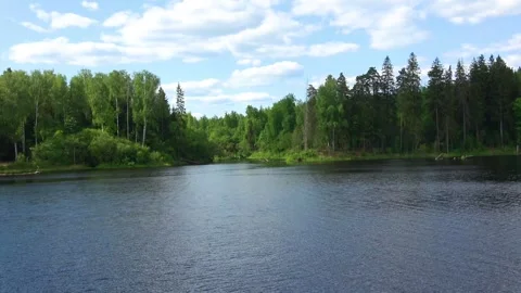 Rafting down the river on a motor ship Stock Footage 252744222